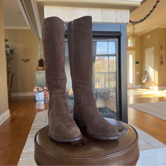 Brown Suede Knee-High Boots - Picture 7 of 8